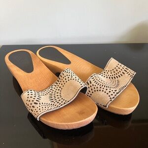 Sanita Wooden Slip On Sandals Women Size EU 40